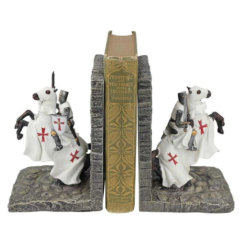 Resin Craft Personalized Knights Sculptural Bookends Home Office Decor