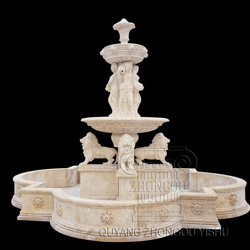 Sample Customization Great Hand Carving Natural Water Fountain Sculpture