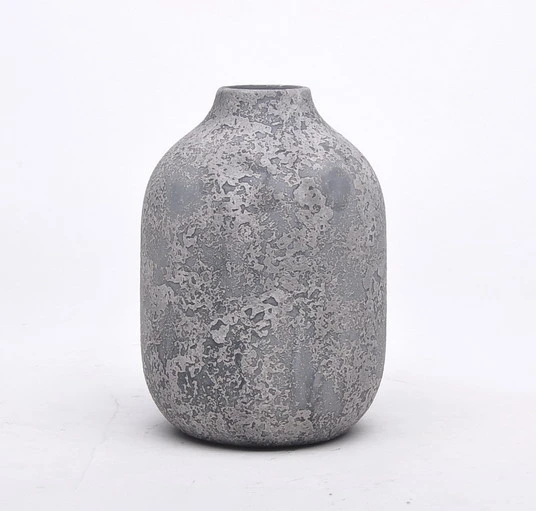 Modern Gray Color Rough Frosted Design Cheap Cement Retro Flower Vase