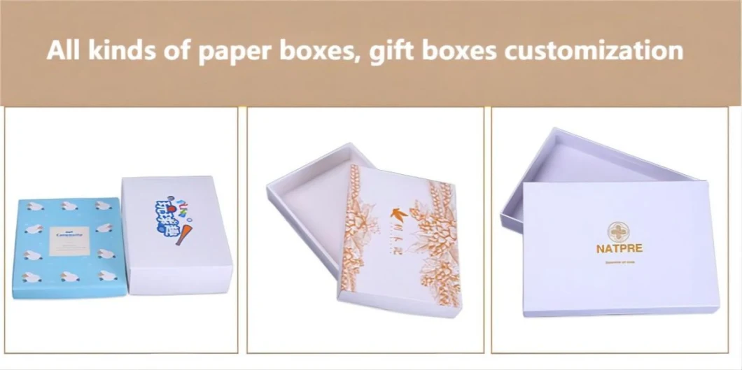 Cusomize Elegant Blush Pink Blue Black Florals Modern Botanical Wedding Favor Packaging Gift Box